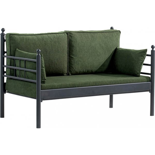 Manyas 2-seters utesofa - Svart/grnn