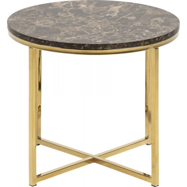 Alisma Hjrnebord - Gull/brun marmor