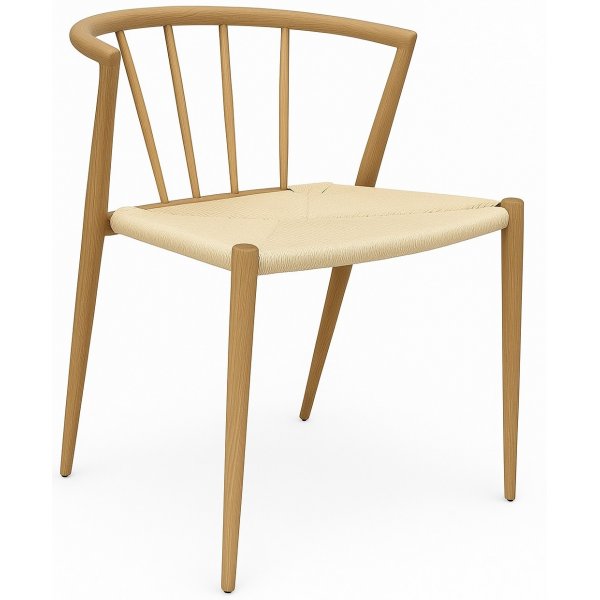 Bella utestol i treutseende med beige tausete