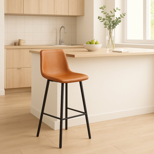 Oregon barstol - Brun PU/svart