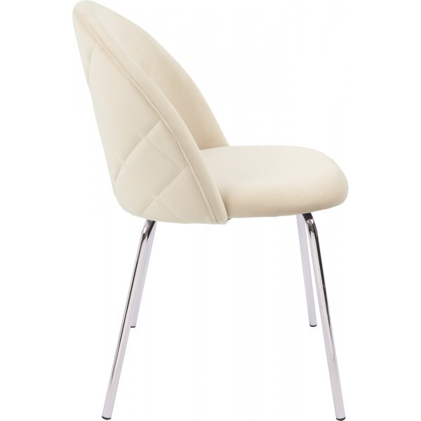 Plaza velvet stol - Beige / Krom Plaza velvet stol - Beige / Krom