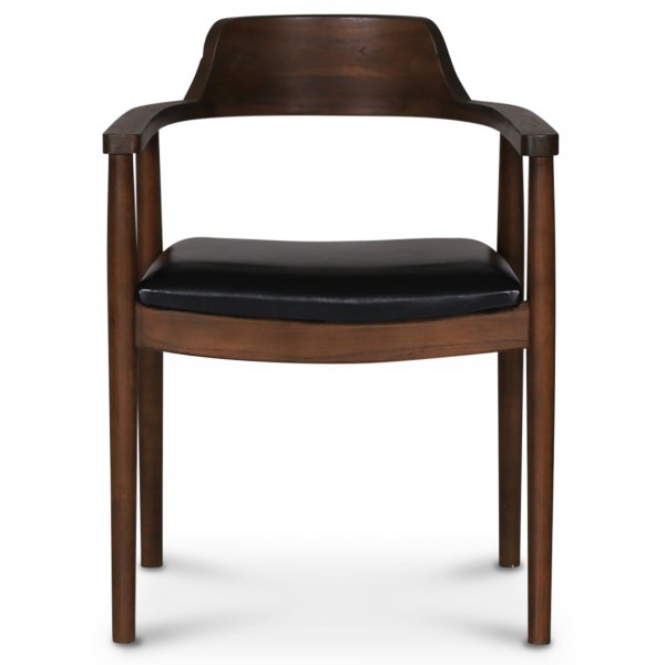 Alvares lenestol - Teak/Sort PU Alvares lenestol - Teak/Sort PU