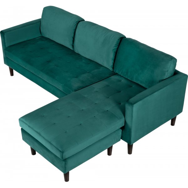Firenze divansofa - Mørkegrønn/Svart Firenze divansofa - Mørkegrønn/Svart