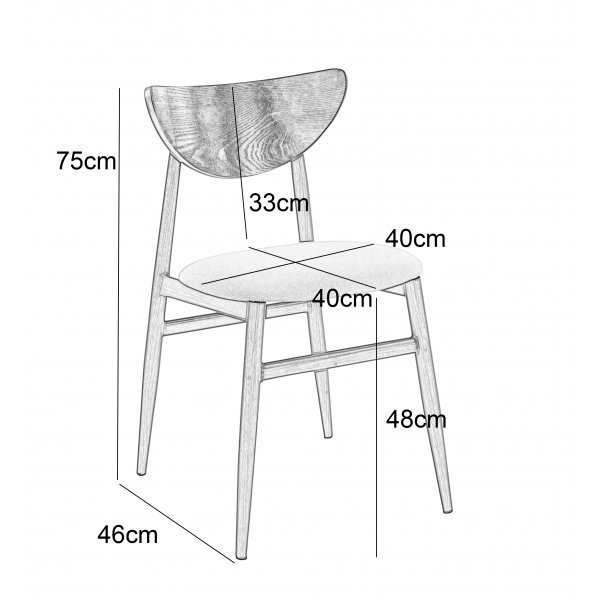 Spisegruppe Crossby bord �120cm i valn�tt med 4 Ludvig spisestoler i valn�tt