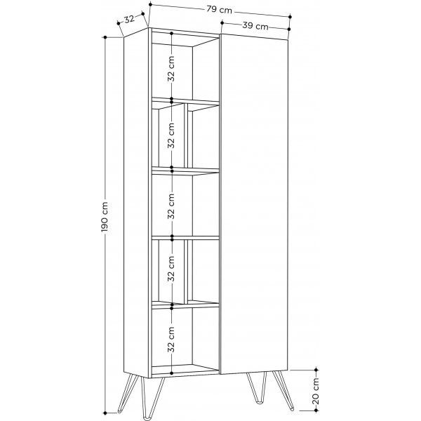 Jedda bokhylle - Eik/antrasitt Jedda bokhylle - Eik/antrasitt