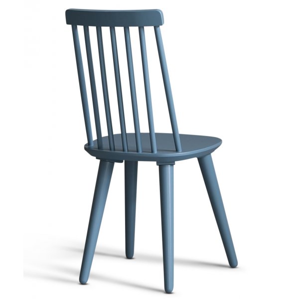 Dalsland spisegruppe: Spisebord i Eik/hvit med 6 duer bl Pinnstolar