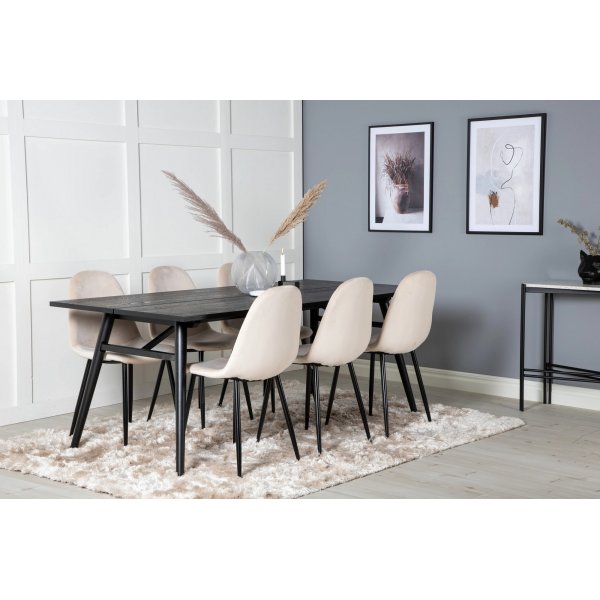 Smil forlengelsesbord, 195-280 cm - Svart