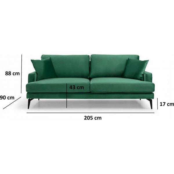 Papira 3-seters sofa - Grønn Papira 3-seters sofa - Grønn