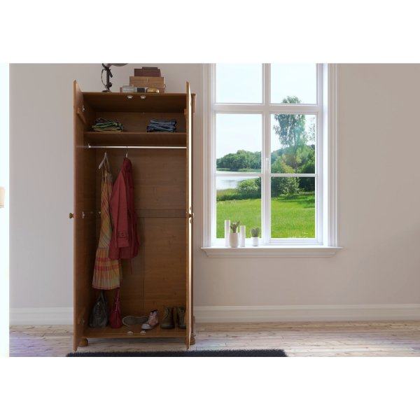 Richmond garderobeskap med 2 drer - Brun