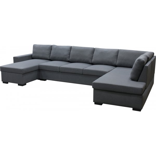 Solna mørkegrå vendbar U-sofa 367 cm + Møbelføtter Solna mørkegrå vendbar U-sofa 367 cm + Møbelføtter