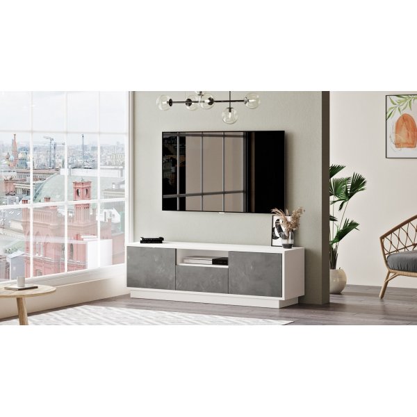 Luvio mediebenk 3 - Slv/hvit