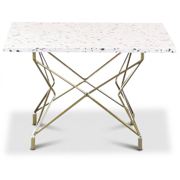 Terrazzo sofabord 75 x 75cm - Cosmos Terrazzo & understell Star messing