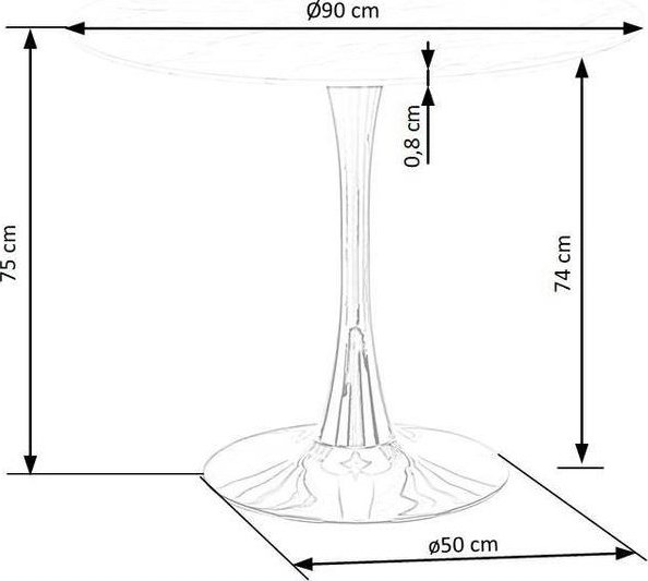 Casemiro spisebord Ø90 cm - Hvit marmor/gull Casemiro spisebord Ø90 cm - Hvit marmor/gull
