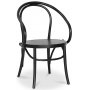 Skagen spisegruppe; rundt spisebord 120 cm - Hvit / brunbeiset eik med 4 stk Danderyd No.30 stoler Svart