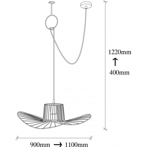 Tell taklampe 6726 - Sort