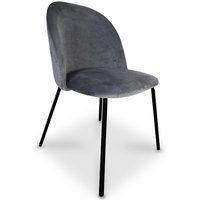 Giovani velvet stol - Grå/Sort Giovani velvet stol - Grå/Sort