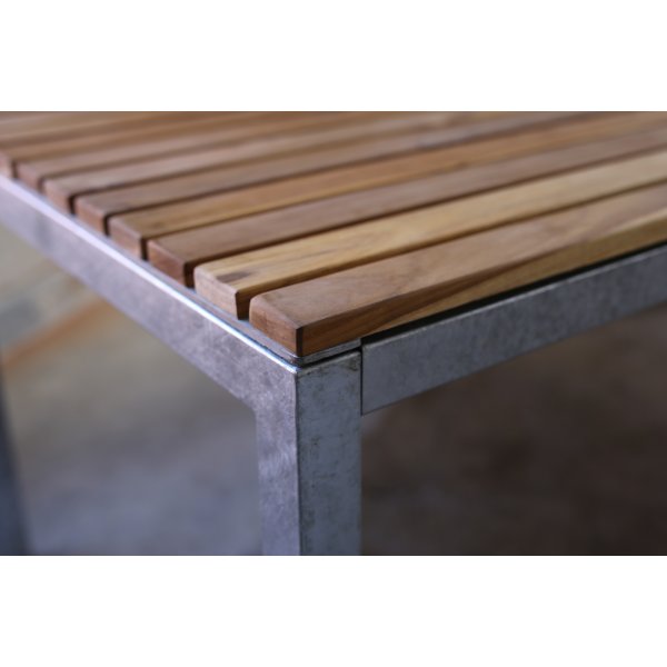 Spisebord Alva 190x90 cm - Teak/galvanisert metall