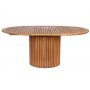 Salt rundt uttrekkbart spisebord i teak 115 + 40 cm