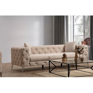 Como 3-seters sofa - Beige + Rensing av tepper og tekstiler Como 3-seters sofa - Beige + Rensing av tepper og tekstiler