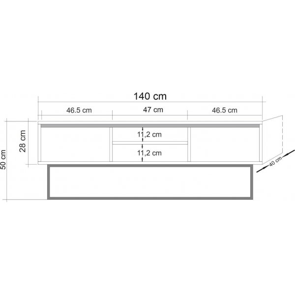Quantum Silva mediebenk, 140 cm - Furu/svart
