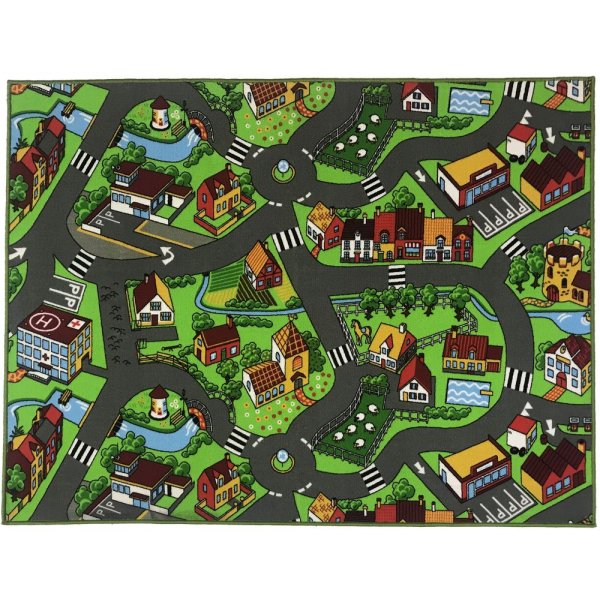Barneteppe Trafikkteppe City, tuftet - 133x175 cm