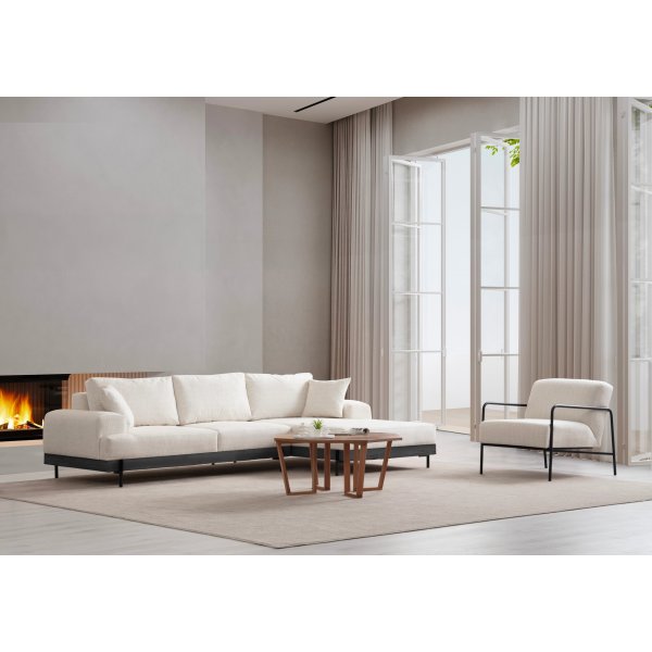 Eti divan sofa høyre - Hvit/svart Eti divan sofa høyre - Hvit/svart