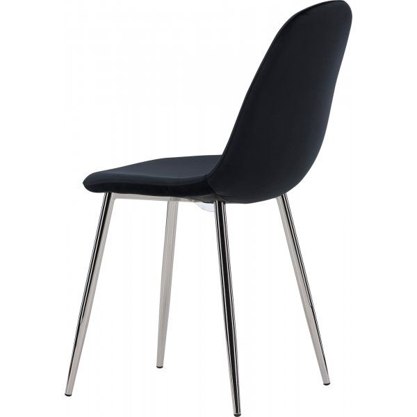 Bridge spisestuestol - Sort fløyel/krom Bridge spisestuestol - Sort fløyel/krom