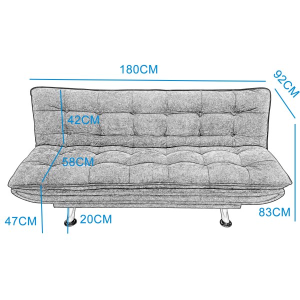 Sovesofa Skara - Mørkegrått stoff | 180 cm Sovesofa Skara - Mørkegrått stoff | 180 cm