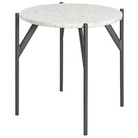 Terrazzo sidebord Ø50 cm - Terrazzo Bianco & understell AIR i svart metall Terrazzo sidebord Ø50 cm - Terrazzo Bianco & understell AIR i svart metall