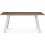 Freddy spisebord, 170-95 cm - Whitewash eikefinr/hvitt metall