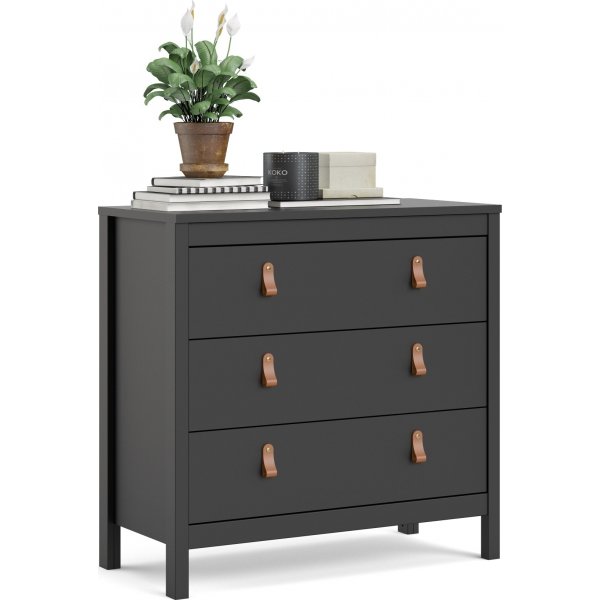 Madrid kommode med 3 skuffer - Sort