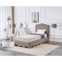Mrk beige sengeramme 90x200 cm
