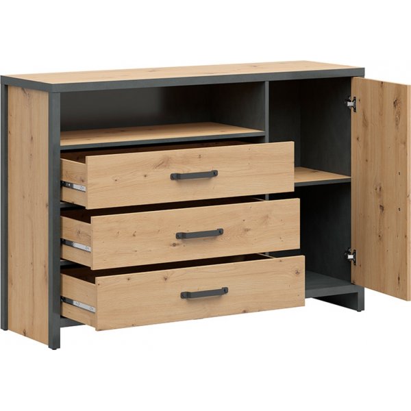 Weston kommode 131 cm - Artisan eik/grå Weston kommode 131 cm - Artisan eik/grå