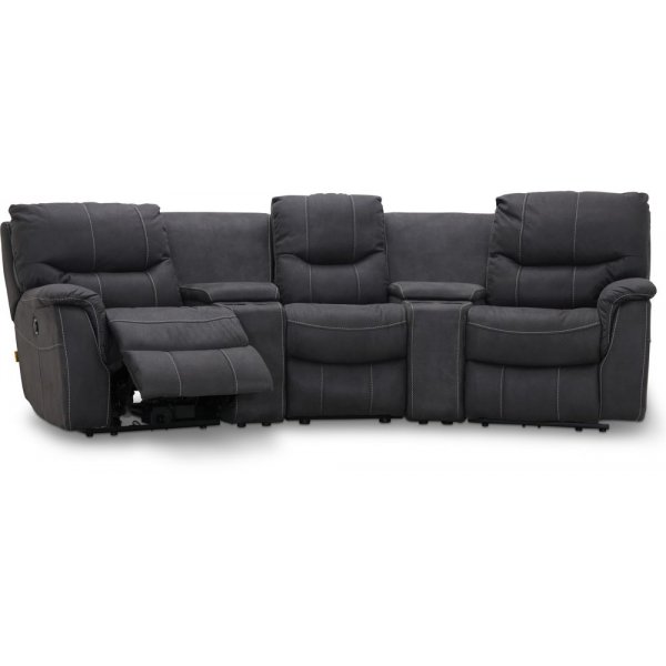 Rom Biosofa - 3-seter recliner (el) i grått microfiber tøystoff Rom Biosofa - 3-seter recliner (el) i grått microfiber tøystoff