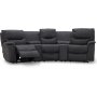 Rom Biosofa - 3-seter recliner (el) i grtt microfiber tystoff
