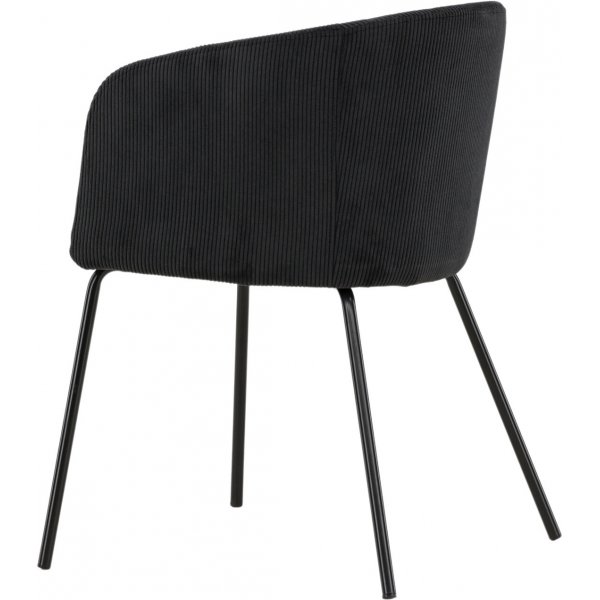 Berit spisestol - Sort kordflyel