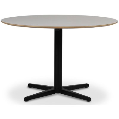 SOHO spisebord 118 cm - Matt svart kryssfot / Perstorp hvit HPL