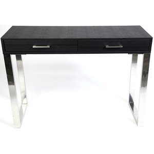 Snake skrivebord - Sort / Krom + Flekkfjerner for møbler