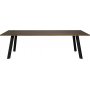 Freddy spisebord, 240x95 cm - Brun eikefinr/svart metall