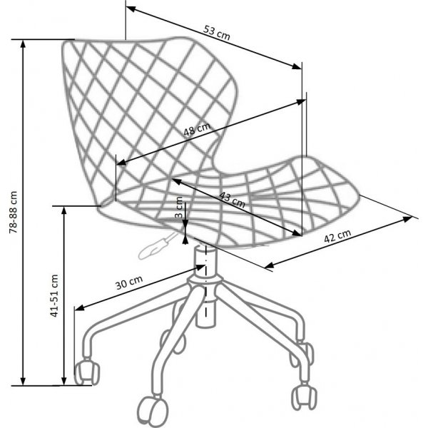 Albana kontorstol - Hvit/svart Albana kontorstol - Hvit/svart