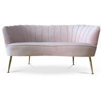 Snäckan 2-seter sofa - Rosa fløyel / Messing Snäckan 2-seter sofa - Rosa fløyel / Messing