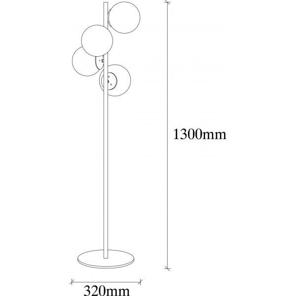 Fas gulvlampe, opal - Gull