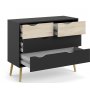 Oslo kommode med 4 skuffer - Sort/eik Oslo kommode med 4 skuffer - Sort/eik
