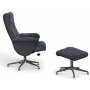 Times lenestol med fotskammel (Recliner) - Mrkegrtt saueskinn