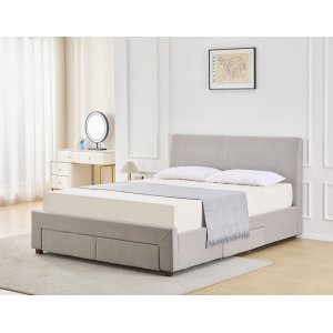 Vaxö sengeramme med sengegavl og oppbevaring 160 x 200 cm - Grå Vaxö sengeramme med sengegavl og oppbevaring 160 x 200 cm - Grå