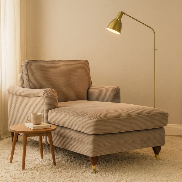 Sofa lenestol Howard mørk beige kordfløyel Sofa lenestol Howard mørk beige kordfløyel