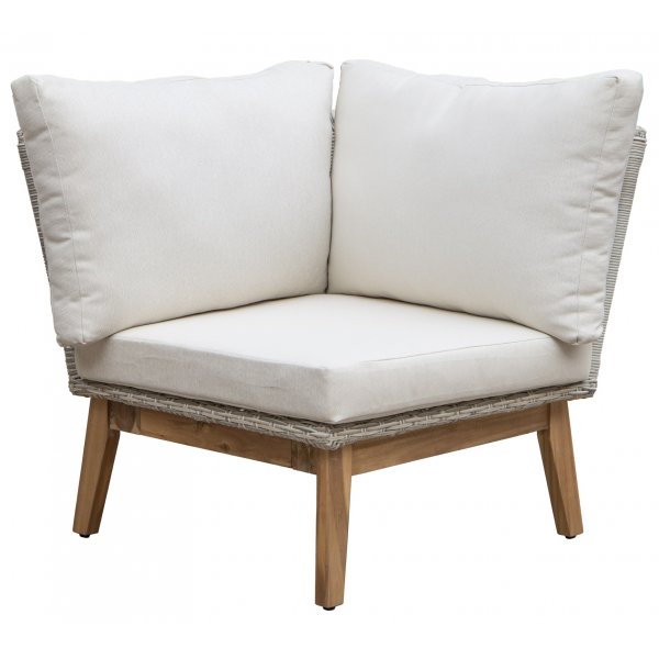 Inez utendørs sofasett med salongbord - Grå syntetisk rotting og akasie | Hjørnesofa Inez utendørs sofasett med salongbord - Grå syntetisk rotting og akasie | Hjørnesofa