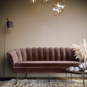 Musslan 3-seters sofa - Brun / messing Musslan 3-seters sofa - Brun / messing