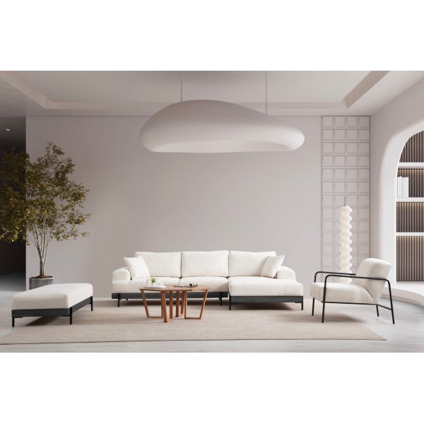 Eti divan sofa høyre - Hvit/svart Eti divan sofa høyre - Hvit/svart