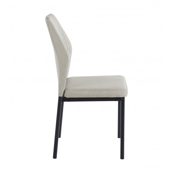 Inez spisestol i beige stoff med svarte ben
